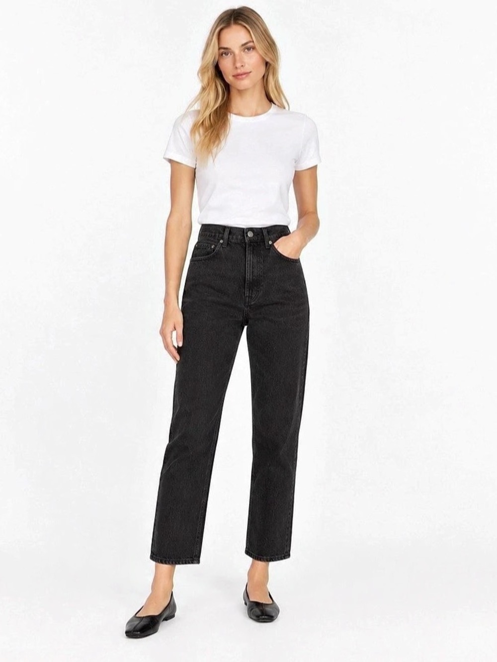 Reformation Cynthia High Rise Straight Cropped Jeans Seattle Wash Size 26
